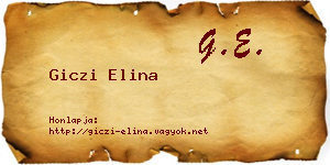 Giczi Elina névjegykártya